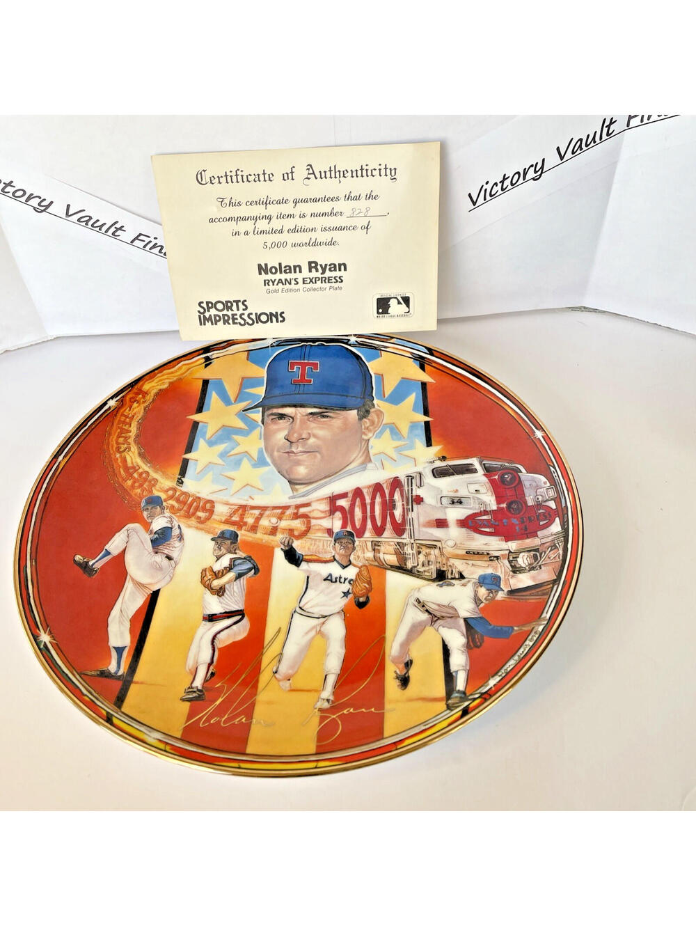 Nolan Ryan Sports Impressions "Ryan's Express" Plate 828/5000 Brand New